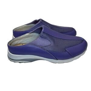 Propet Women's Anna Purple Mesh Leather Slip On Clogs Size 7 Comfort Shoes NWOT